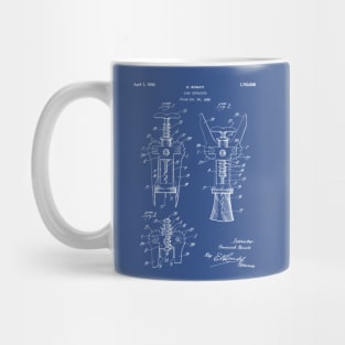 Cork Screw Patent - Wine Art - Blueprint Mug